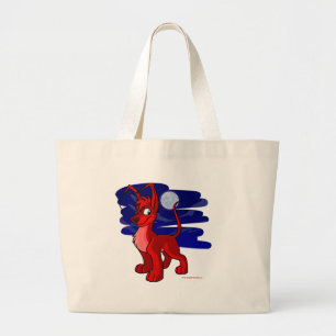 Rood Gelert per maanlicht Grote Tote Bag