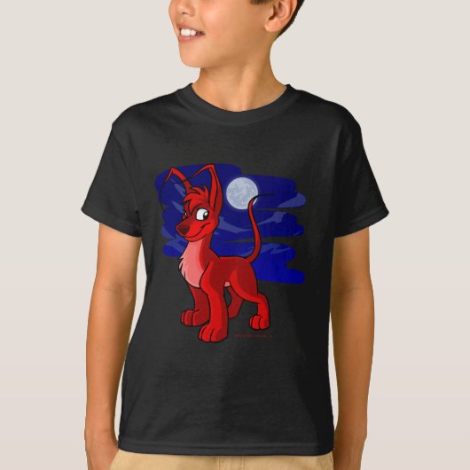 Rood Gelert per maanlicht T-shirt (Voorkant)