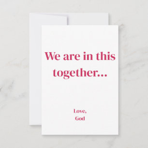 Rood geloof We zitten hier samen in. notitiekaarte Notitiekaartje