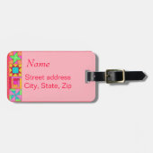 Rood gelt blokbagage of Label naaimachine Bagagelabel (Voorkant horizontaal)