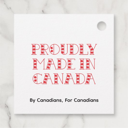 Rood gemaakt in Canada Bedankjes Labels (Achterkant)