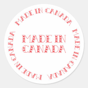 Rood gemaakt in Canada Ronde Sticker