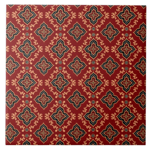 rood geometrisch indiaans patroon tegeltje