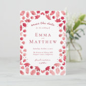 Rood Geometrisch Ingewikkeld Patroon met QR Save The Date (Staand voorkant)