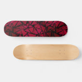 Rood geometrisch modern veelhoekig patroon skateboard (Horizontaal)