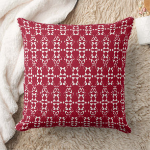 Rood geometrisch ornament retro kussen