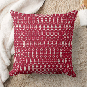 Rood geometrisch ornament retro kussen