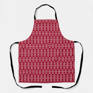 Rood geometrisch ornament retro schort