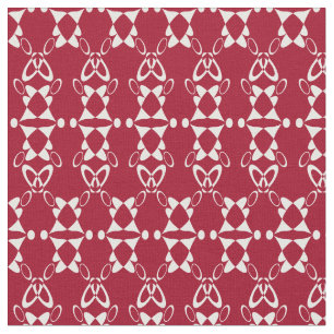 Rood geometrisch ornament retro stof