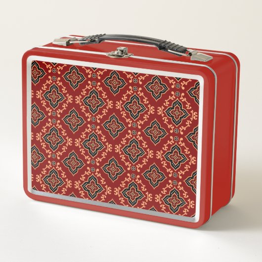 Rood geometrisch patroon / Indiase print (Voorkant)