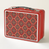 Rood geometrisch patroon / Indiase print (Achterkant)