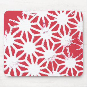 Rood geometrisch patroon muismat