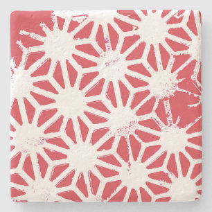 Rood geometrisch patroon stenen onderzetter