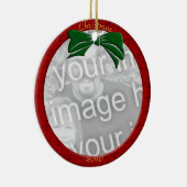 Rood gepersonaliseerd foto Ornament (Rechts)