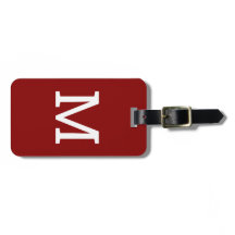 Rood Gepersonaliseerd Monogram Initiaal Bagagelabe