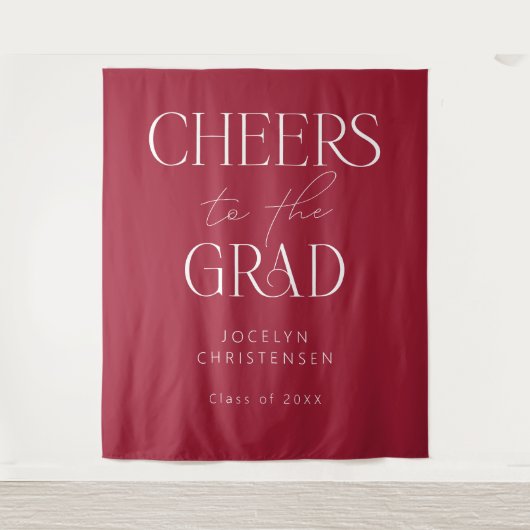 Rood Gepersonaliseerd Proost op het Afstudeerder F Wandkleed (Voorkant)