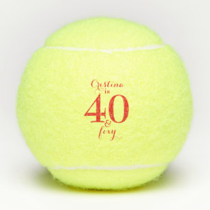 Rood Gepersonaliseerde 40 & Foxy Tennisballen