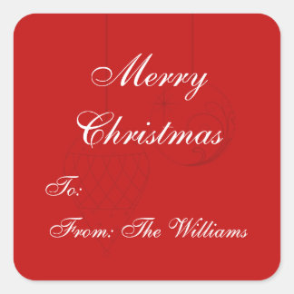 Rood Gepersonaliseerde Kerst Gift Label Stickers