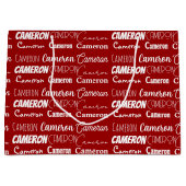 Rood Gepersonaliseerde Naam Font Collage Kerstmis Groot Cadeauzakje (Voorkant)