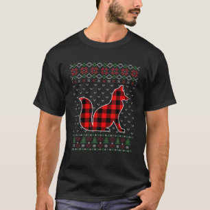 Rood geplakt met een lelijke kerst, struisvogels, t-shirt