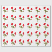 Rood Geranium bloemen inpakpapier (Vlak)