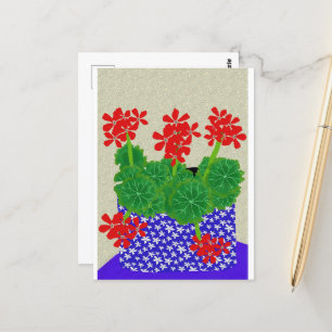 Rood geraniumBriefkaart Briefkaart