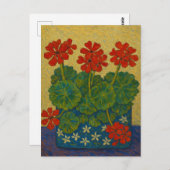Rood geraniumBriefkaart Briefkaart (Voorkant / Achterkant)