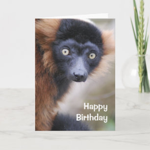 Rood gerimpeld lemur Wenskaart Kaart