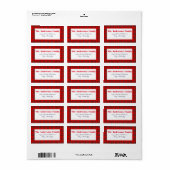 Rood geruit - Adreslabel Etiket (Full Sheet)