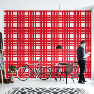 rood geruit gestreept patroon behang