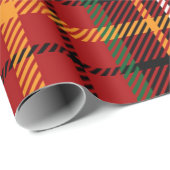 Rood geruite kerst tartan cadeaupapier (Rol Hoek)