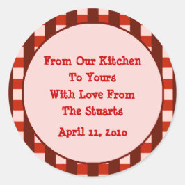 Rood geruite rand inblikken label Stickers