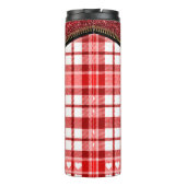 Rood geruite rits thermosbeker (Achterkant)