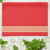 Rood + Gestreepte Afwerking Keuken Handdoek (Gevouwen)