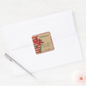 Rood gestreepte bloem Collectie Vierkante Sticker (Envelop)