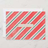 Rood gestreepte kerst feestdagenkaart (Achterkant)