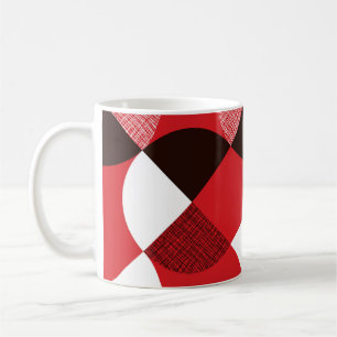 Rood gestructureerd diagonaal dynamisch patroon koffiemok