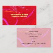 Rood gestructureerde achtergrond met vierkant en v visitekaartje (Voorkant / Achterkant)