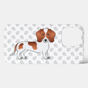 Rood gevlekte gladharige Dachshund Cartoon Hond & iPhone 13 Pro Hoesje