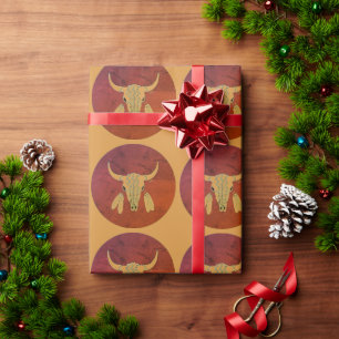 Rood Ghost Dance Buffalo matte wrappapier Cadeaupapier