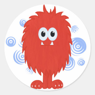 Rood-gietermonster-stickers Ronde Sticker