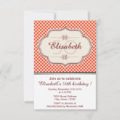 Rood gingham kalligrafie kaart (Voorkant)