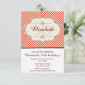 Rood gingham kalligrafie kaart (Staand voorkant)