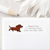 Rood Glad Dachshund Hardlopen Etiket (Insitu)