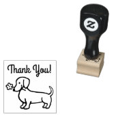 Rood Glad Dachshund Kleine bloem Rubberstempel (Gestempeld)
