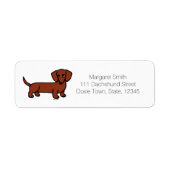 Rood Glad Haired Dachshund 2 retourlabels Etiket (Voorkant)