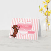 Rood gladharig teckel kaart (Gele Bloem)