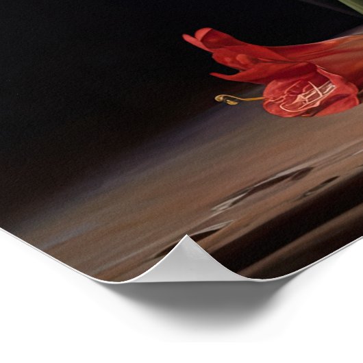 Rood Gladiolus Bloemen Art Print Poster (Hoek)