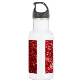 Rood glitereffect waterfles (Achterkant)