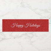 Rood Glitter Christmas Water Flesje Label Waterfles Etiket (Enkel label)